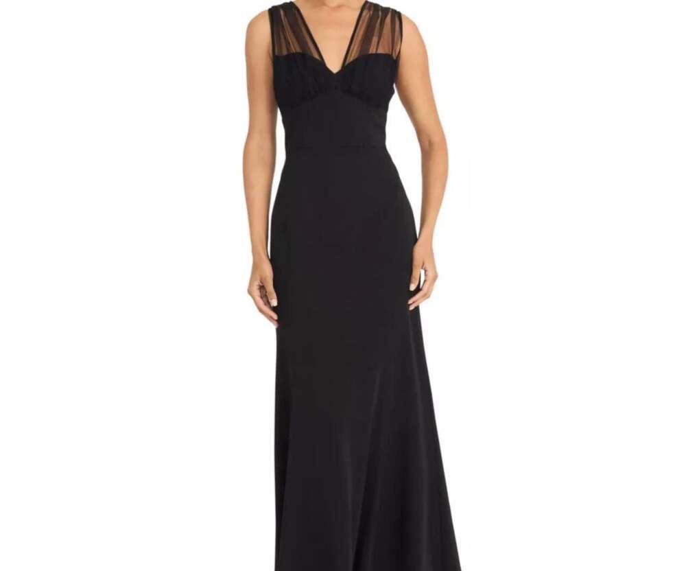NWT Maggy London Aurelia Illusion Mermaid Floor-Length Gown Size 4